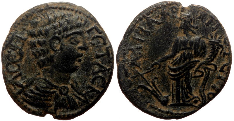 Phrygia, Hadrianopolis AE (Bronze, 4.72g, 22mm) Geta (Caesar, 198-209) 
Obv: Λ C...