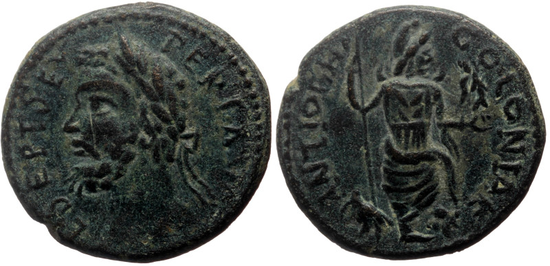 Pisidia, Antiochia AE (Bronze, 7.05g, 22mm) Septimius Severus (193-211) Struck 2...