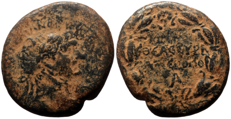 Syria, Hierapolis AE (Bronze, 12.86g, 26mm) Nero (54-68) Artificial sand patina...