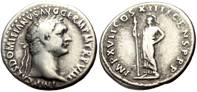 Domitian (81-96) AR Denarius (Silver, 3.28g, 20mm) Rome, 88-89. 
Obv: IMP CAES D...