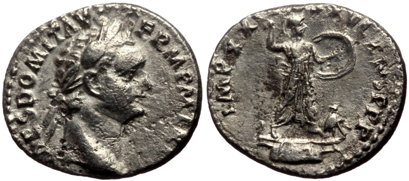 Domitian (81-96) AR Denarius (Silver, 3.29g, 19mm) Rome, 90. 
Obv: IMP CAES DOMI...