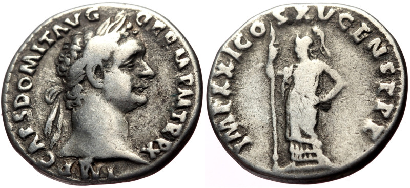 Domitian (81-96) AR Denarius (Silver, 3.38g, 18mm) Rome, 90-91. 
Obv: IMP CAES D...