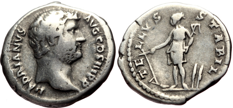 Hadrian (117-138) AR Denarius (Silver, 3.47g, 19mm) Rome, 134-138. 
Obv: HADRIAN...