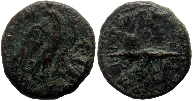 Hadrian (117-138) AE Semis (Bronze, 3.48g, 18mm) Rome, 119-123.
Obv: IMP CAESAR...