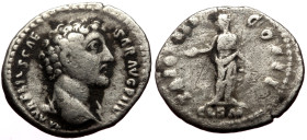 Marcus Aurelius (Caesar, 138-161) AR Denarius (Silver, 3.18g, 19mm) Rome, 151-152. 
Obv: AVRELIVS CAESAR ANTONINI AVG PII FIL, bare head to right 
Rev...