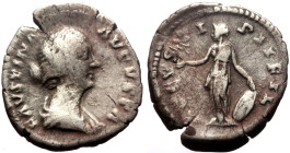 Faustina II (daughter of A. Pius) AR Denarius (Silver, 3.14g, 18mm) Rome, 154-157. 
Obv: FAVSTINA AVGVSTA, draped bust right 
Rev: AVGVSTI PII FIL, Ve...