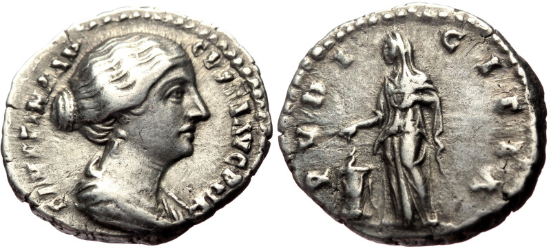 Faustina II (Augusta, 147-175) AR Denarius (Silver, 3.16g, 18mm) Rome, 145-161. ...