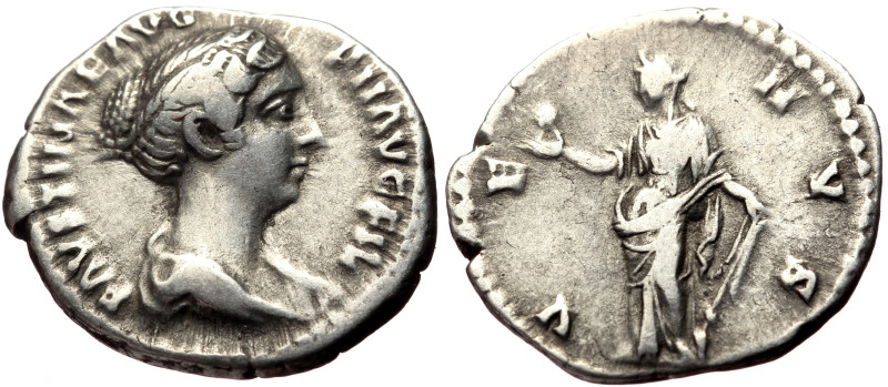 Faustina II (Augusta, 147-175) AR Denarius (Silver, 3.13g, 19mm), Rome, 147-150....