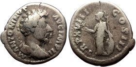 Marcus Aurelius (161-180) AR Denarius (Silver, 3.05g, 18mm) Rome, 163-164. 
Obv: M ANTONINVS AVG IMP II, bare-headed, draped and cuirassed bust right ...