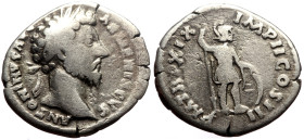 Marcus Aurelius (161-180) AR Denarius (Silver, 2.88g, 18mm) Rome, 164-165. 
Obv: ANTONINVS AVG-ARMENIACVS, laureate head of Marcus Aurelius right 
Rev...