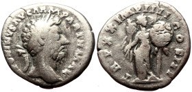 Marcus Aurelius (161-180) AR Denarius (Silver, 2.65g, 18mm) Rome, 166. 
Obv: M AVREL AVG ARM-PARTH MAX, laureate head of Marcus Aurelius right 
Rev: T...