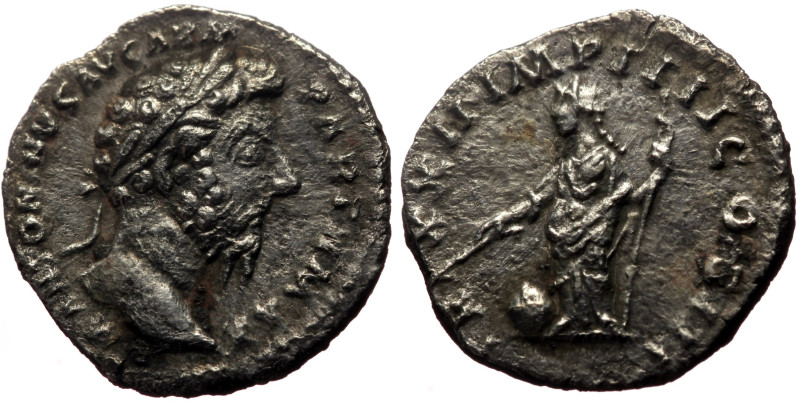 Marcus Aurelius (161-180), denar (Silver, 2.99 g, 18.1 mm), Rome.
Obv: [M] ANTON...