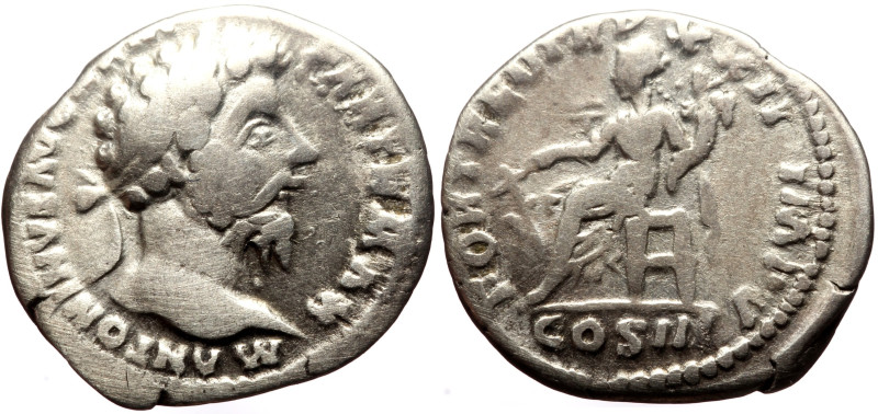 Marcus Aurelius (161-180) AR Denarius (Silver, 3.00g, 19mm) Rome, 168. 
Obv: M A...