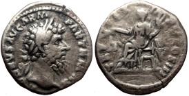 Marcus Aurelius (161-180) AR Denarius (Silver, 2.58g, 19mm) Rome, 168 
Obv: M ANTONINVS AVG ARM PARTH MAX, laureate head right 
Rev: TR P XXII IMP V C...