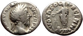 Marcus Aurelius (161-180) AR Denarius (Silver, 2.85g, 19mm) Rome, 170-171. 
Obv: IMP M ANTONINVS AVG TR P XXV, laureate head of Marcus Aurelius right ...
