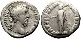 Marcus Aurelius (161-180) AR Denarius (Silver, 3.14g, 18mm) Rome.
Obv: M AVREL ANTONINVS AVG, Laureate head right.
Rev: TR P XXXII IMP VIIII COS III P...