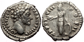 Marcus Aurelius (161-180) AR Denarius (Silver, 2.66g, 20mm) Rome.
Obv: AVRELIVS CAESAR AVG PII FIL, Bare-headed and draped bust right.
Rev: TR POT VII...