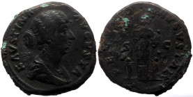 Faustina II AE Sestertius (Bronze, 20.03g, 31mm) 161-176 
Obv: FAVSTINA – AVGVSTA, Draped bust r. 
Rev: FECVND – AVGVSTAE S – C, Fecunditas standing l...