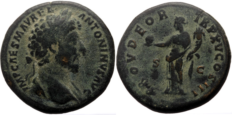 Marcus Aurelius (161-180) AE Sestertius (Bronze, 23.28g, 33mm) Rome, 161 
Obv: I...