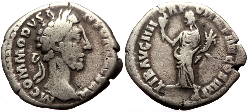 Commodus (177-192) AR Denarius (Silver, 2.86g, 18mm) Rome, 181. 
Obv: M COMMODVS...