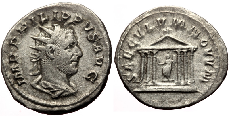 Philip I (244-249) AR Antoninianus (Silver, 4.58g, 23mm) Rome, 248 
Obv: IMP PHI...