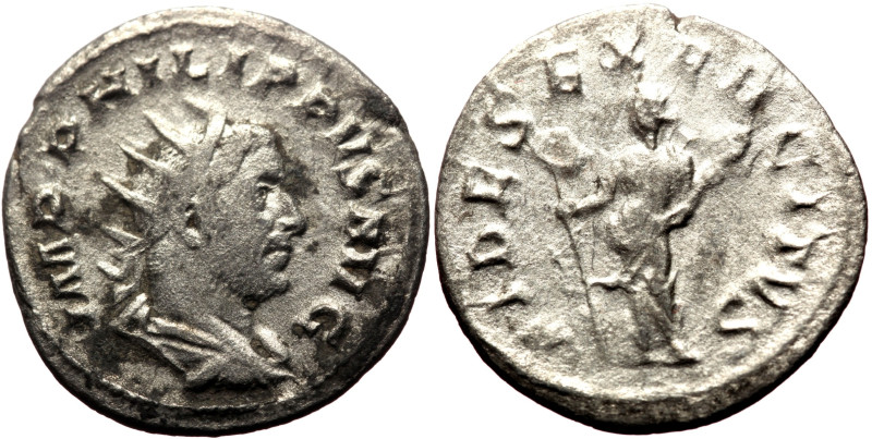 Philip I (244-249) AR Antoninianus (Silver, 3.56g, 22mm) Rome, 248-249. 
Obv: IM...