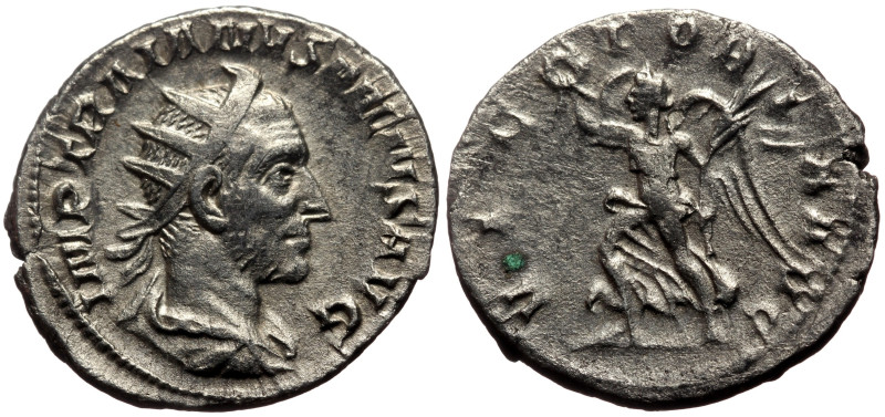 Trajan Decius (249-251) AR Antoninianus (Silver, 4.73g, 22mm) Antioch, 250. 
Obv...