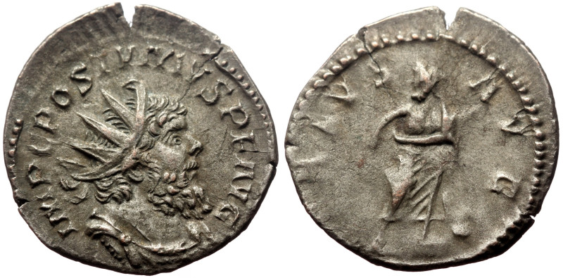 Postumus (260-269) AR Antoninianus (Silver, 3.03g, 22mm) Treveri.
Obv: IMP C POS...