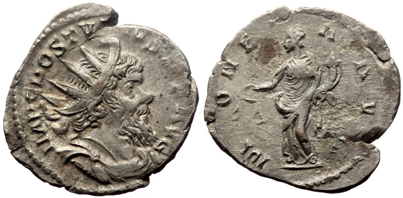 Postumus (260-269) AR Antoninianus (Silver, 2.63g, 22mm) Treveri.
Obv: IMP C POS...