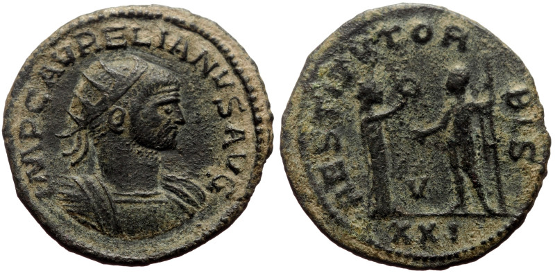 Aurelian (270-275) AE Antoninianus (Bronze, 3.47g, 23mm) Antioch, 275. 
Obv: IMP...