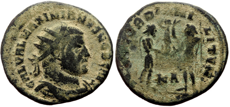 Galerius (305-311) AE radiate (Bronze, 3.27g, 20mm) Cyzicus, 295-299.
Obv: GAL ...