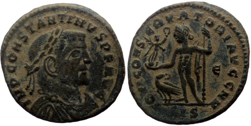 Constantine I (307-337) AE (Bronze, 3.47g, 23mm) Siscia, 313-315.
Obv: IMP CONS...