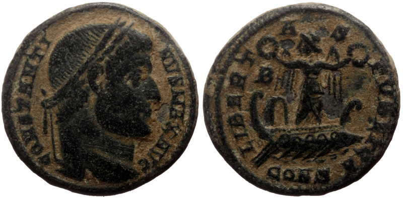 Constantine I (307-337) AE (Bronze, 3.07g, 19mm) Constantinople, 327. 
Obv: CONS...