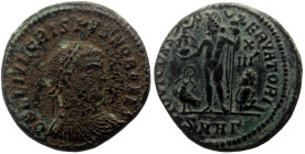 Crispus (Caesar, 317-326) AE (Bronze, 4.02g, 19mm) Heraclea
Obv: D N FL IVL CRISPVS NOB CAES Laureate, draped and cuirassed bust right 
Rev: IOVI CONS...