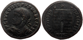 Crispus (Caesar, 317-326) AE (Bronze, 3.06g, 20mm) Antioch, 325-326. 
Obv: FL IVL CRISPVS NOB CAES, laureate and cuirassed bust left 
Rev: PROVIDENTIA...