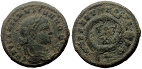 Constantine II as Caesar (316-337), follis (Bronze, 3.20 g, 24.4 mm), Siscia (?).
Obv: CONSTANTINVS IVN NOB C, laureate head right.
Rev: CAESARVM NO...