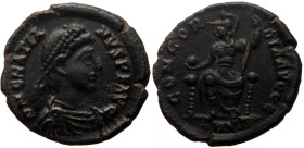 *Never recorded by acsearch*
Gratian (367-383) AE (Bronze 2.48g, 18mm) Nicomedia, 378/383.
Obv: D N GRATIAN-VS P FP AVG, diademed, draped and cuiras...