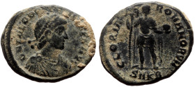 Theodosius I (379-395) AE (Bronze, 6.63g, 22mm) Cyzicus, 383-386. 
Obv: D N THEODOSIVS P F AVG, diademed, draped and cuirassed bust of Theodosius I ri...
