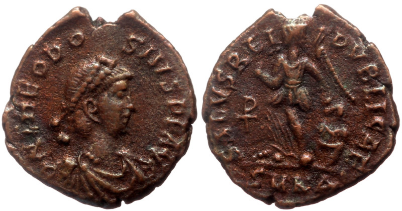 *Just 3 specimens recorded by acsearch*
Theodosius I (379-395) AE (Bronze, 1.03...