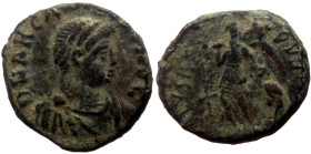 Arcadius (383-408), nummus (Bronze, 1.12 g, 12.2 mm), Cyzicus (?).
Obv: D N ARCAD[IVS P F AV]G, pearl-diademed, draped and cuirassed bust of Arcadius...