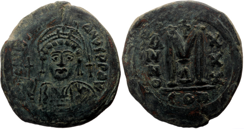 Justinian I (527-565) AE Follis (Bronze, 17.77g, 34mm) Constantinople mint, 4th ...