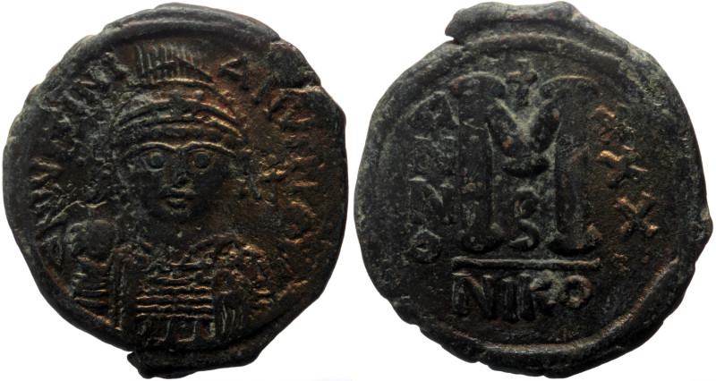 Justinian I (527-565) AE Follis (Bronze, 17.53g, 33mm) Nicomedia, 2nd officina, ...
