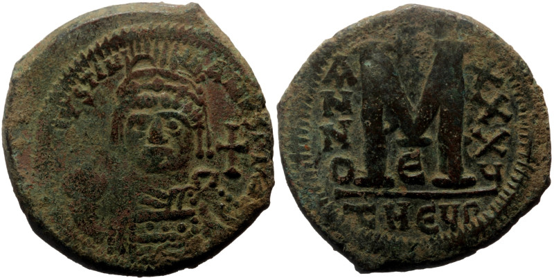 Justinian I (527-565 AD) AE Follis (Bronze, 18.95g, 33mm) Antioch
Obv: D N IVSTI...