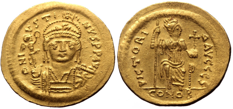 Justin II (565-578) AV solidus (Gold, 4.48g, 21mm) Constantinople, 6th officina....