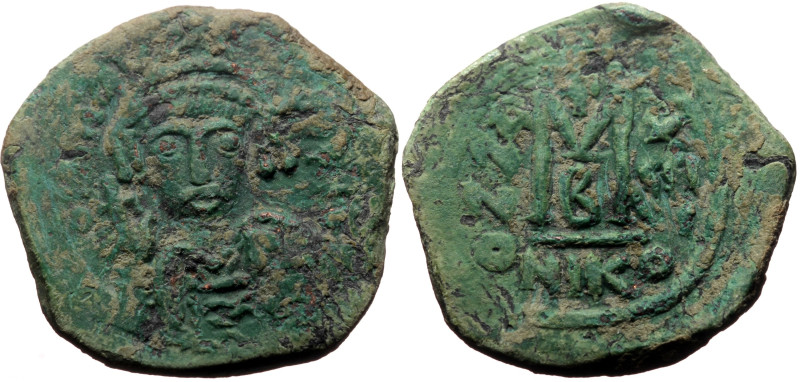 Maurice Tiberius (582-602) AE Follis (Bronze, 10.98g, 29mm) Nikomedia, Dated RY ...