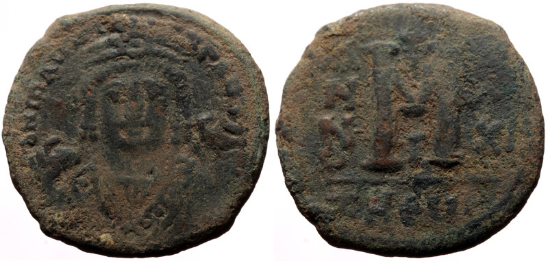 Maurice Tiberius (582–602) AE follis (Bronze, 9.65g, 26mm) Theoupolis (Antioch),...