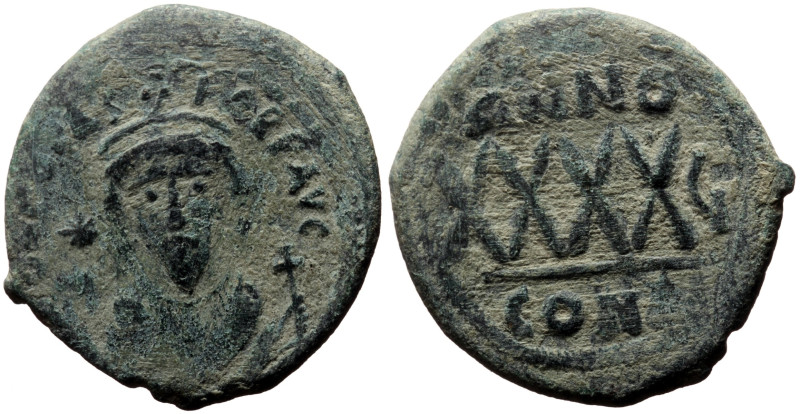 Phocas (602-610) Æ Follis (Bronze, 11.55g, 30mm) Constantinople, Dated RY 5 (606...