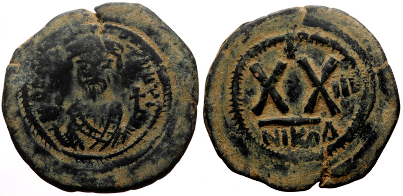 Phocas (602-610) AE half Follis (Bronze, 7.01g, 28mm) Nicomedia
Obv: Crowned and...