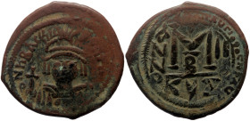 *Just several specimens noted by acsearch*
Heraclius (610-641) AE Follis (Bronze, 11.12g, 30mm) Cyzicus, 2nd officina, dated RY 2 (611/2), restriked ...