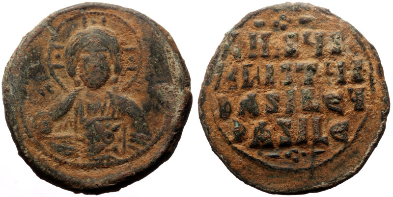 Anonymous, attributed to Basil II and Constantine VIII (976-1028) AE Follis (Bro...